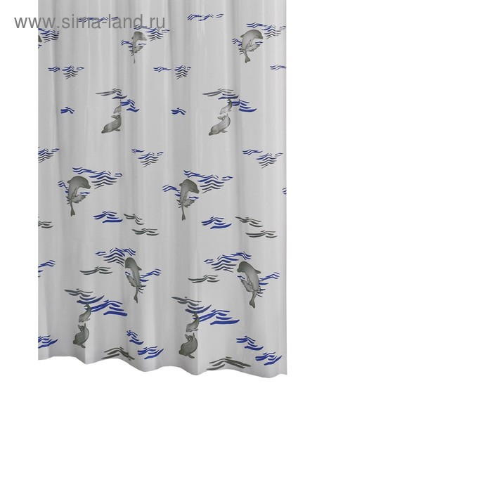 Штора для ванных комнат Delphin, цвет синий/голубой, 180х200 см шторы для ванны ridder штора для ванных комнат delphin 200х180 см