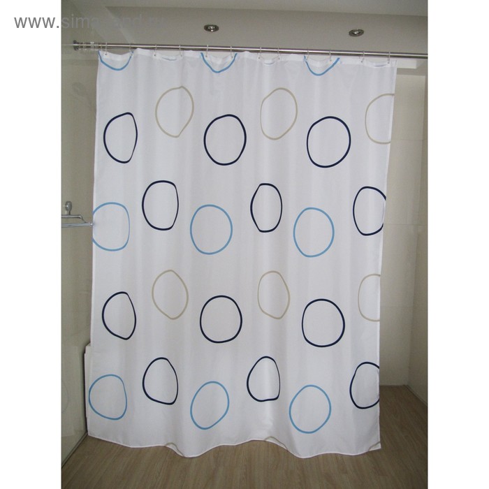 Штора для ванных комнат Ring, цветная, 180x200 см