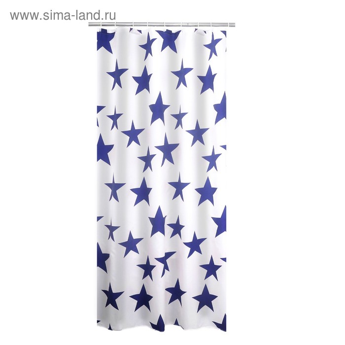 цена Штора для ванных комнат Star, цвет синий, 180x200 см