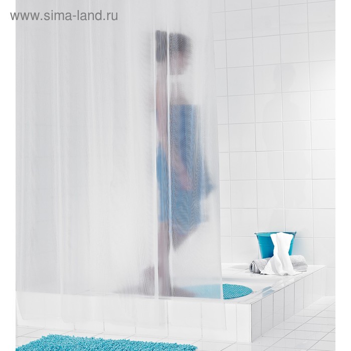 фото Штора для ванных комнат stripe, цвет полупрозрачный, 180x200 см ridder