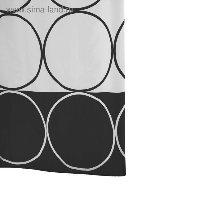 Штора для ванных комнат Circle, цвет черный 180x200 см