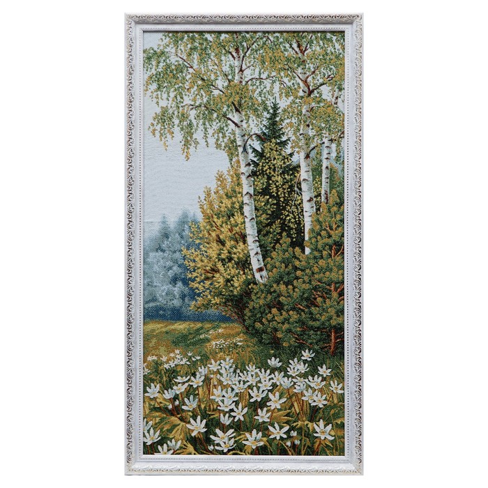Гобеленовая картина Цветы на опушке 38*70 см, рамка МИКС гобеленовая картина водопад и горы 70 135 см