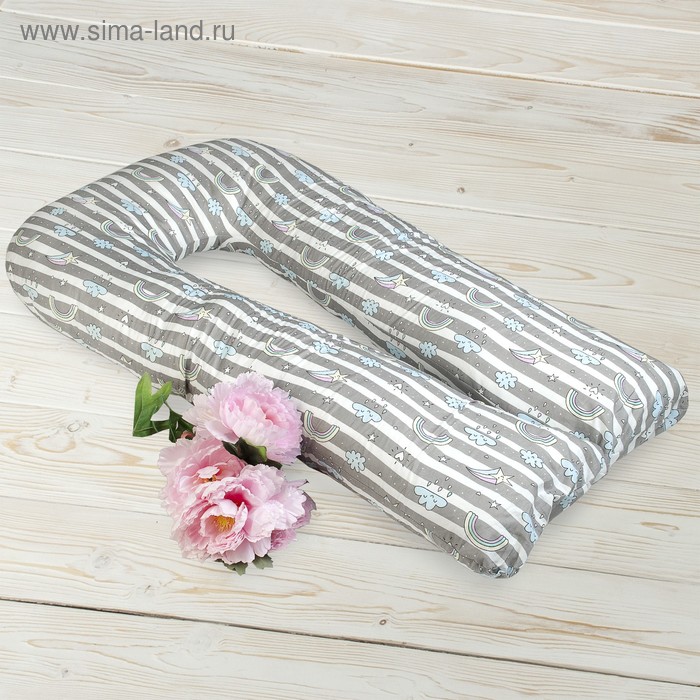 фото Наволочка к подушке для беременных u-образная, размер 35 × 340 см, принт радуга amarobaby