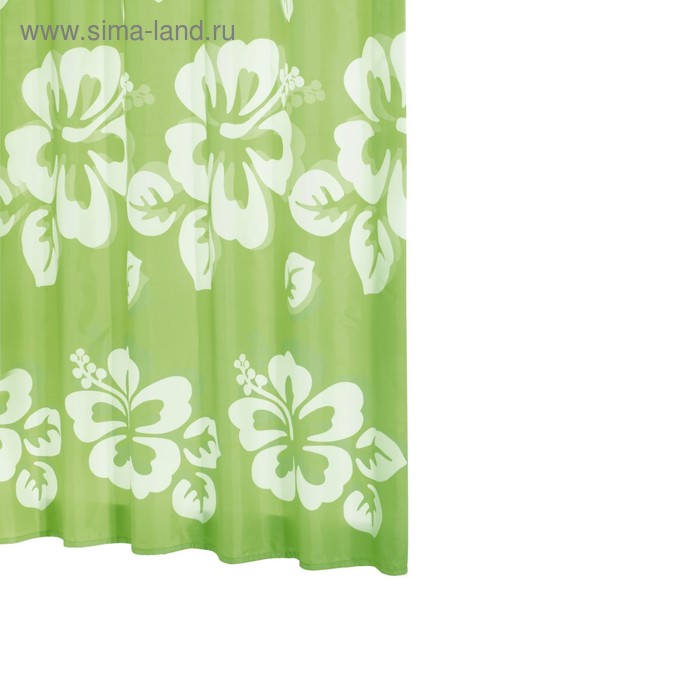 фото Штора для ванных комнат flowerpower, цвет зеленый, 180x200 см ridder
