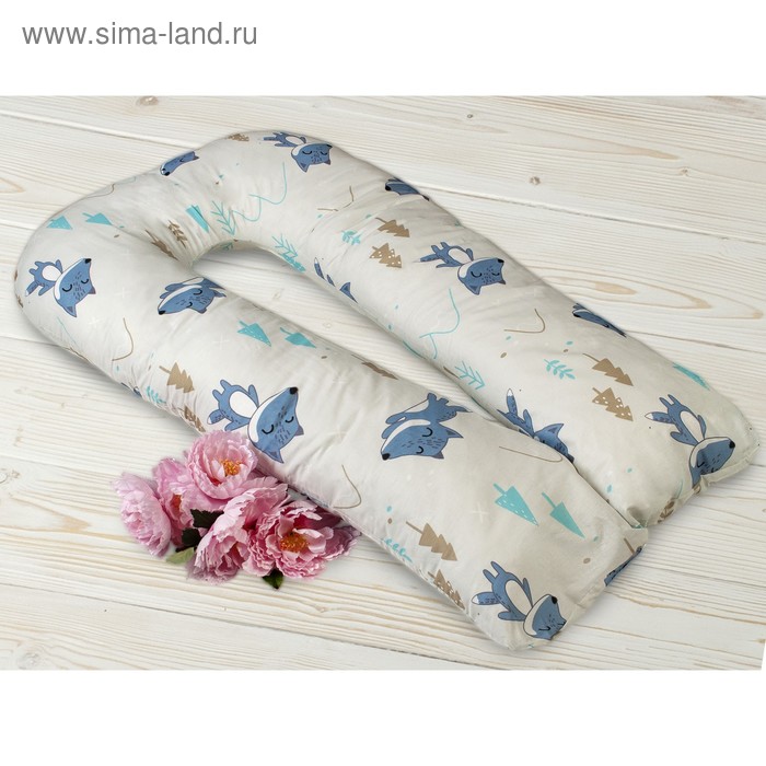 фото Наволочка к подушке для беременных u-образная, размер 35 × 340 см, принт в лес amarobaby