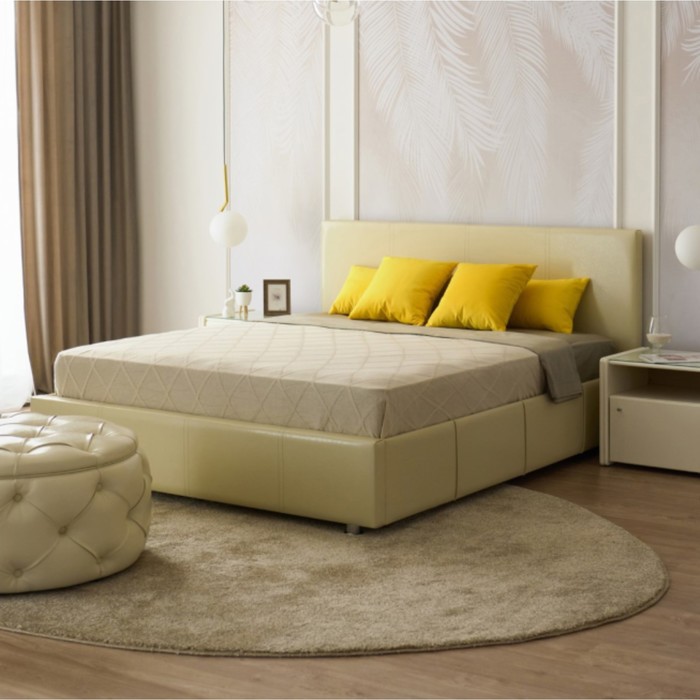 Кровать «Атриум» без ПМ, 160×200 см, экокожа, цвет ванильное суфле кровать пальмира с пм 160×200 см экокожа цвет ванильное суфле