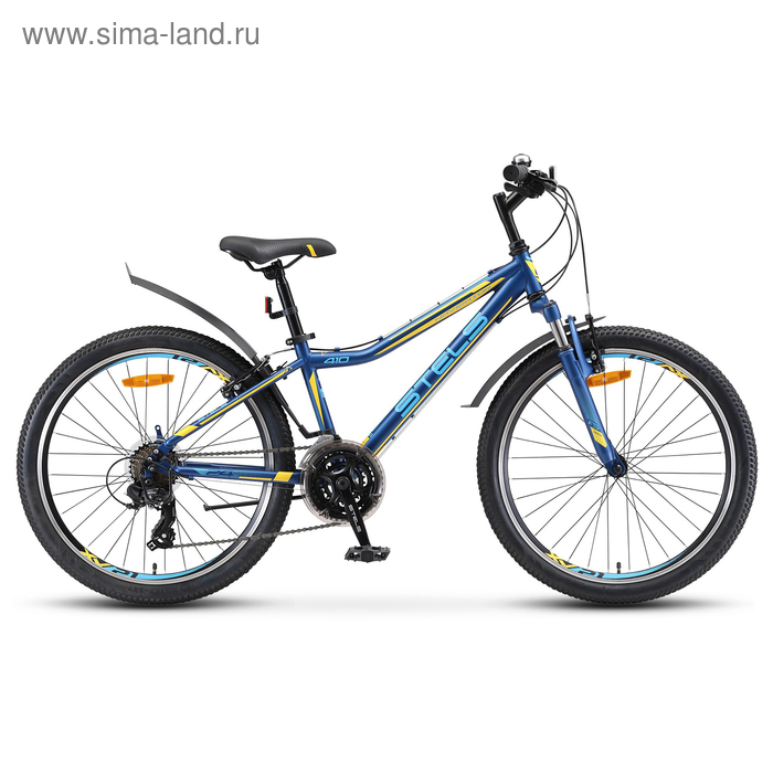 фото Велосипед 24" stels navigator-410 v, v010, цвет тёмно-синий/жёлтый, размер 12"