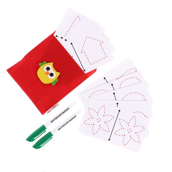 Многоразовые ламинированные карточки для рисования двумя руками , маркеры: 2 шт. многоразовые карточки для рисования двумя руками smile decor ф275