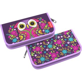 

Пенал 1 секция 110 х 205 х 25 мм, ткань, Erich Krause, Flower Owl