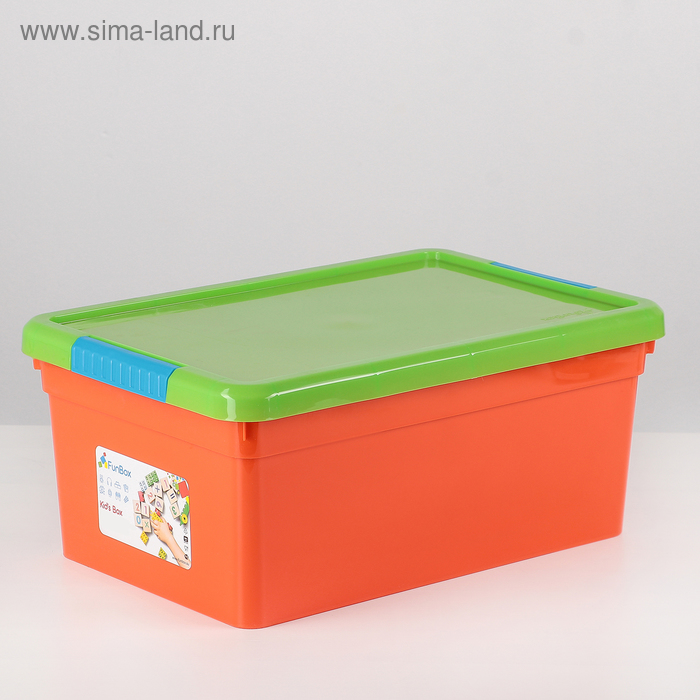 Контейнер для хранения с крышкой FunBox Kid's Box, 10 л, 37,5×25×16 см, цвет МИКС