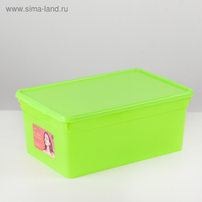 Контейнер для хранения с крышкой Funcolor, 10 л, 36,5×24,5×15,5 см, цвет МИКС
