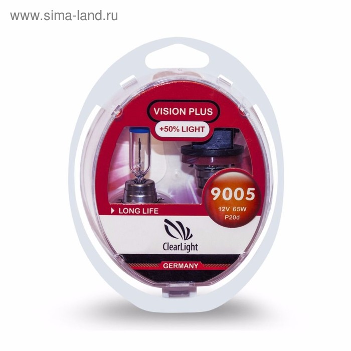 фото Лампа автомобильная, hb3 clearlight vision plus +50% light, набор 2 шт