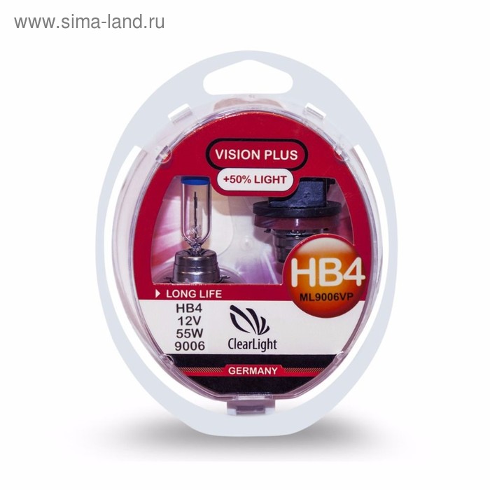 фото Лампа автомобильная, hb4 clearlight vision plus +50% light, набор 2 шт