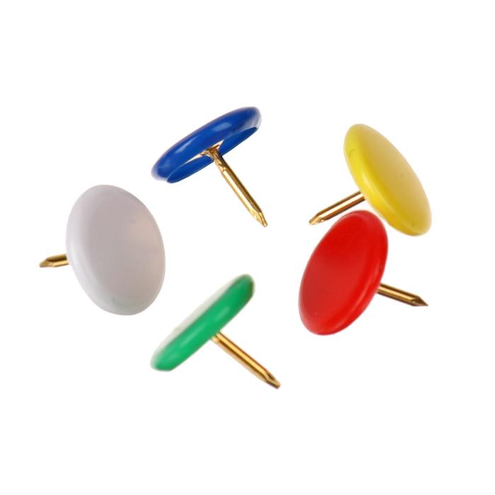 Набор кнопок с цветной пластиковой головкой, в пластиковой коробке