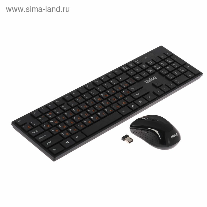 Комплект клавиатура и мышь Dialog KMROP-4030U, беспроводной, мембранный,1600 dpi,USB,черный