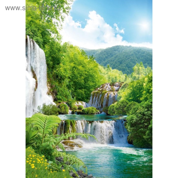 Фотообои Каскад водопадов ПРЕМИУМ 1,94х2,72 м (из 8 листов)