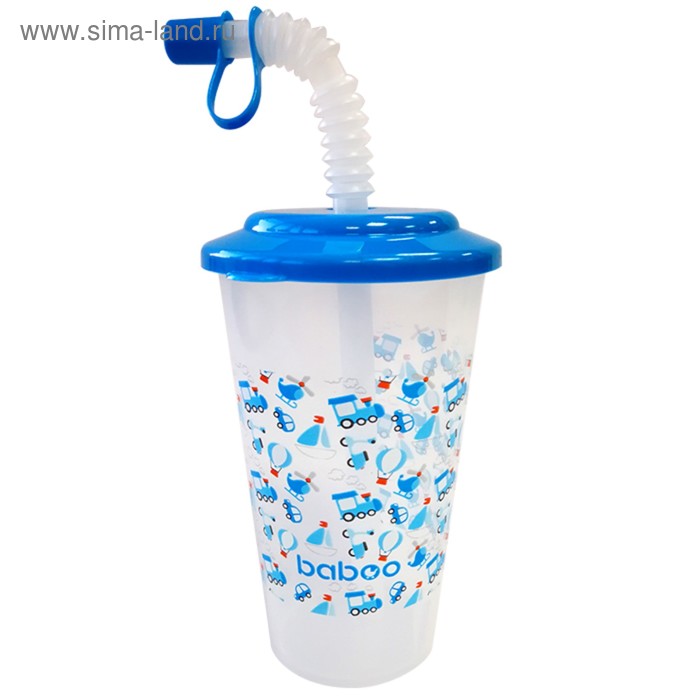 Поильник с трубочкой BABOO 320 мл, Transport, от 12 месяцев