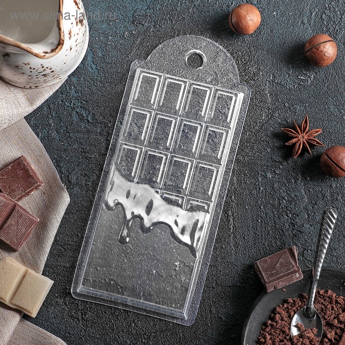 фото Форма для шоколада и конфет пластиковая «шоколад горячий», 7×15×1 см, цвет прозрачный выдумщики