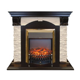 

Электрокамин Dublin LUX STD/EUG DN с электроочагом Fobos Lux Brass, 20",1500 Вт, тёмный орех