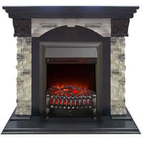

Электрокамин Dublin ROCKSTD/EUG AO с электроочагом Fobos Lux Black, 20",1500 Вт