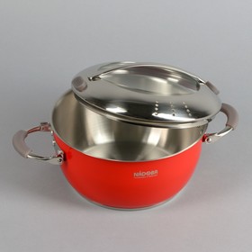 

Кастрюля Kvetunka, 2,8 л, d=20 см, стеклянная крышка, цвет красный