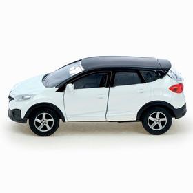 

Машина металлическая инерционная Renault Kaptur, цвет бело-черный, открываются двери, 12 см