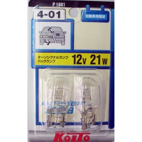 

Лампа автомобильная Koito, W21W, 12 В (1881) б/цок 1-конт. блистер, набор 2 шт