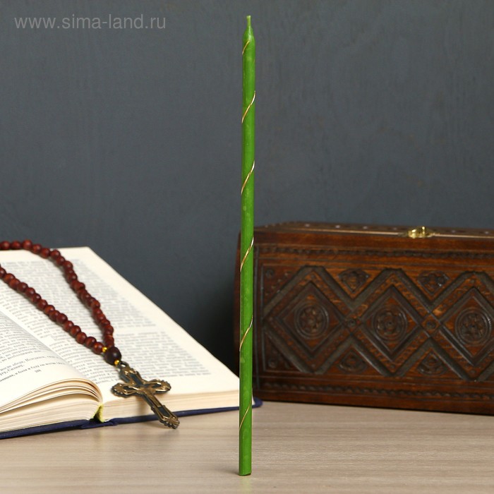 

Свеча праздничная, зелёная, цена за 1 шт, в упакове 25 шт