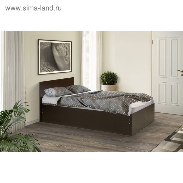фото Кровать на уголках №4, 1400 × 1900 мм, цвет венге матрица