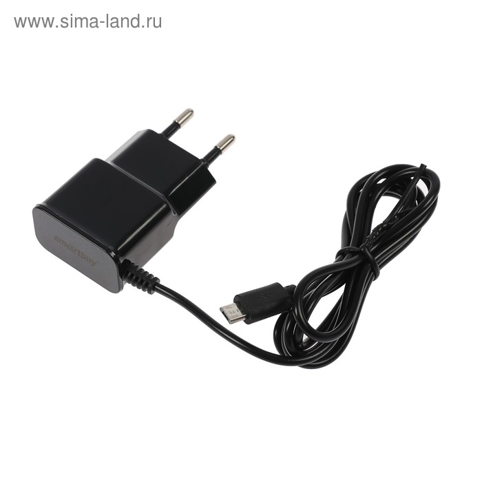 фото Сетевое зарядное устройство smartbuy flash, 1 a, microusb, черное