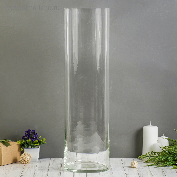 Ваза Трубка 200 d-19см. h-70 см(толщина стекла 4мм) прозрачная ваза трубка 200 v 8 5л d 19 h 30 см толщина стекла 2мм прозрачная