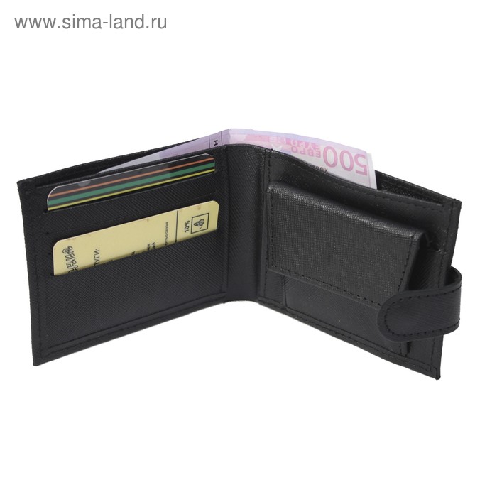 

Портмоне Пр901, чёрный, сафьян