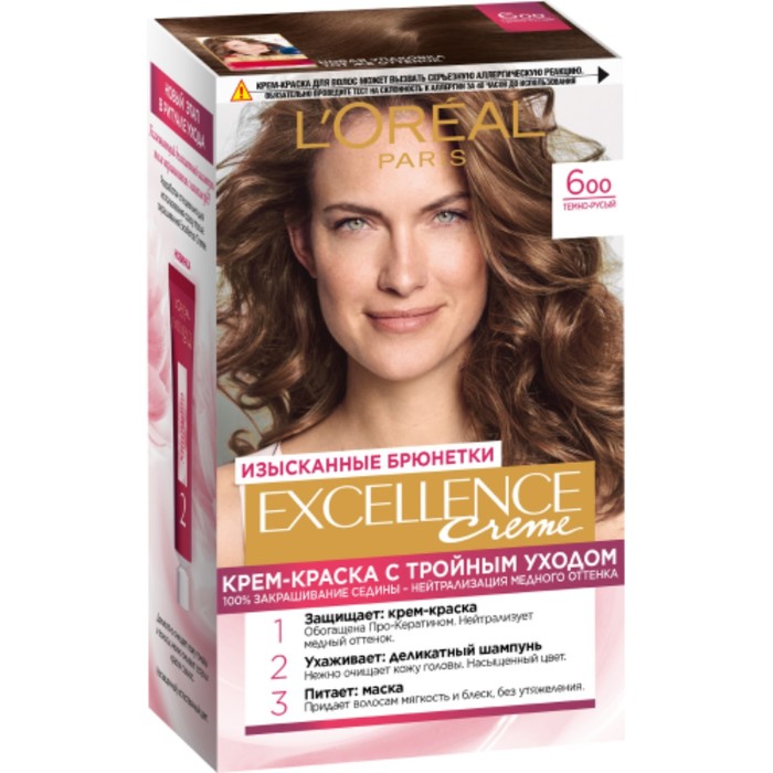 

Крем-краска для волос L'Oreal Excellence Creme, тон 600 тёмно-русый