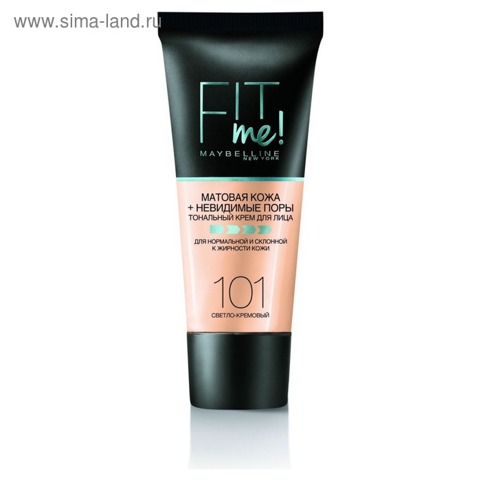 

Тональный крем Maybelline Fit Me матирующий, скрывающий поры, №101, светло-кремовый