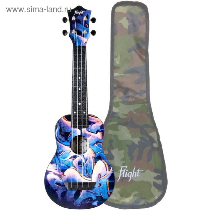 

Укулеле FLIGHT TUS 40 GRAFFITITravel, сопрано, черная с рисунком, пластик