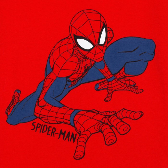 Футболка MARVEL «Человек паук», рост 122-128 (34), цвет красный/чёрный