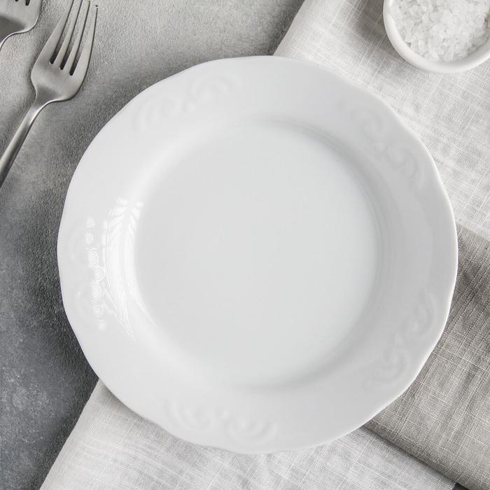 Тарелка «Надежда», d=20 см, белая, фарфор тарелка палитра d 20 см белая фарфор