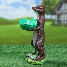 

Садовая фигура-поилка "Суслик с листиком", коричневый цвет, 32 см