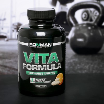 Комплекс жевательных витаминов "IRONMAN" 90 таблеток (Апельсин)