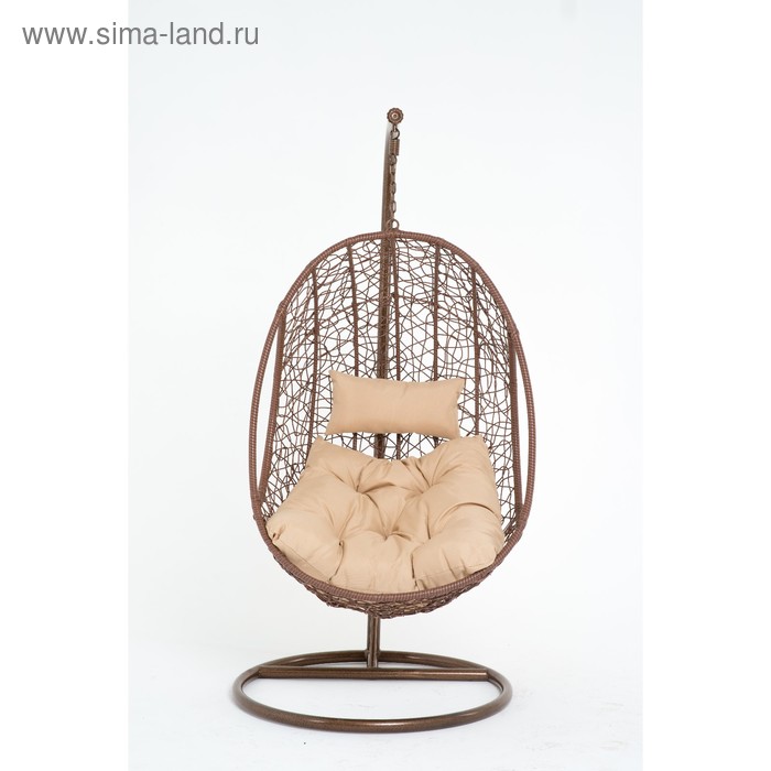 фото Подвесное кресло, с подушкой, искусственный ротанг, цвет коричневый, 44-004-11 vinotti