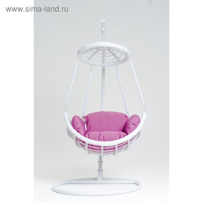 фото Подвесное кресло, с подушкой, искусственный ротанг, цвет белый, 44-004-17 vinotti