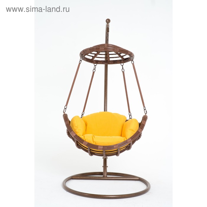 фото Подвесное кресло, с подушкой, искусственный ротанг, цвет коричневый, 44-004-18 vinotti