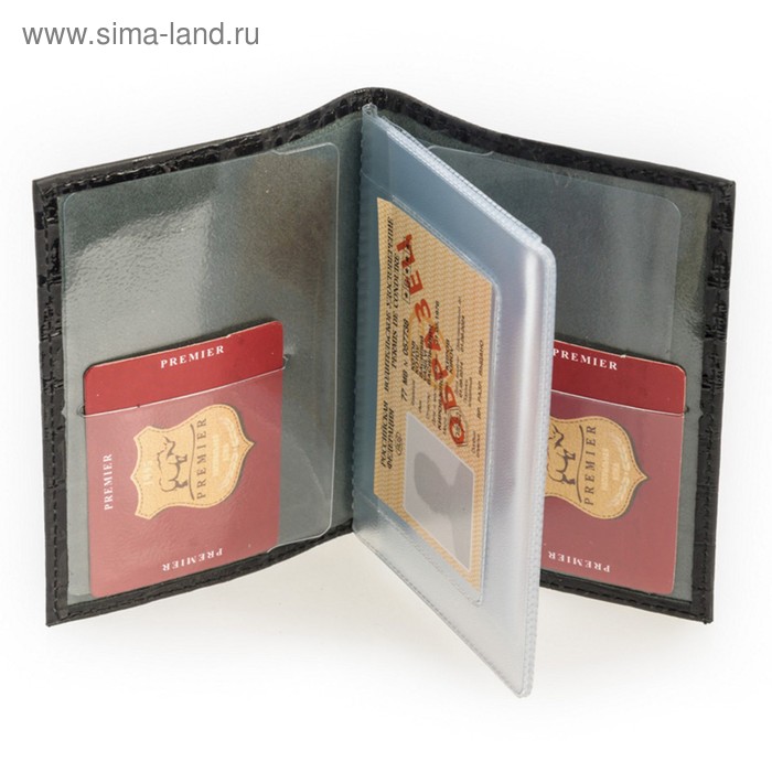 

Обложка для автодокументов, без застёжки, цвет чёрный, кайман