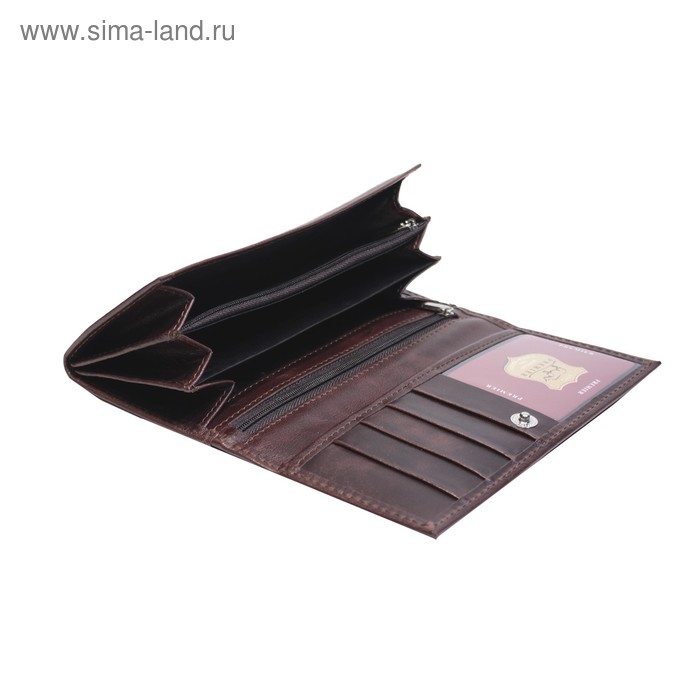 

Портмоне DM-1, клапан, коричневый, тёмный, пул-ап