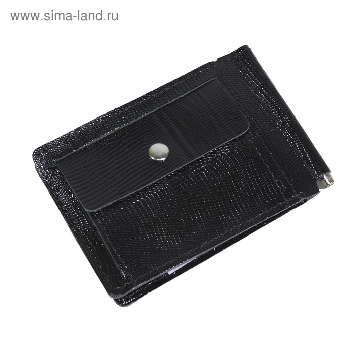 

Портмоне с зажимом M-59, без застёжки, чёрный, игуана