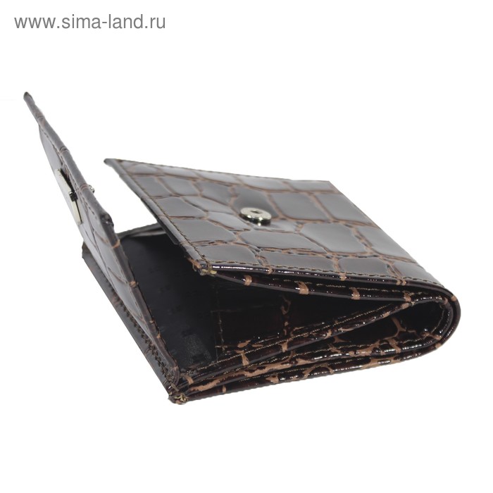 

Портмоне R-206, кнопка, коричневый, крокодил