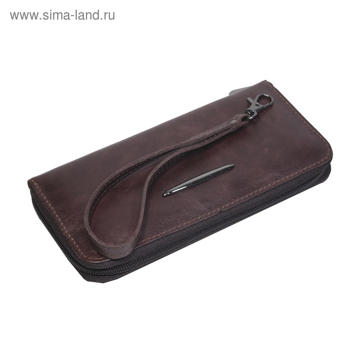 

Кошелек , молния, коричневый, тёмный, пул-ап