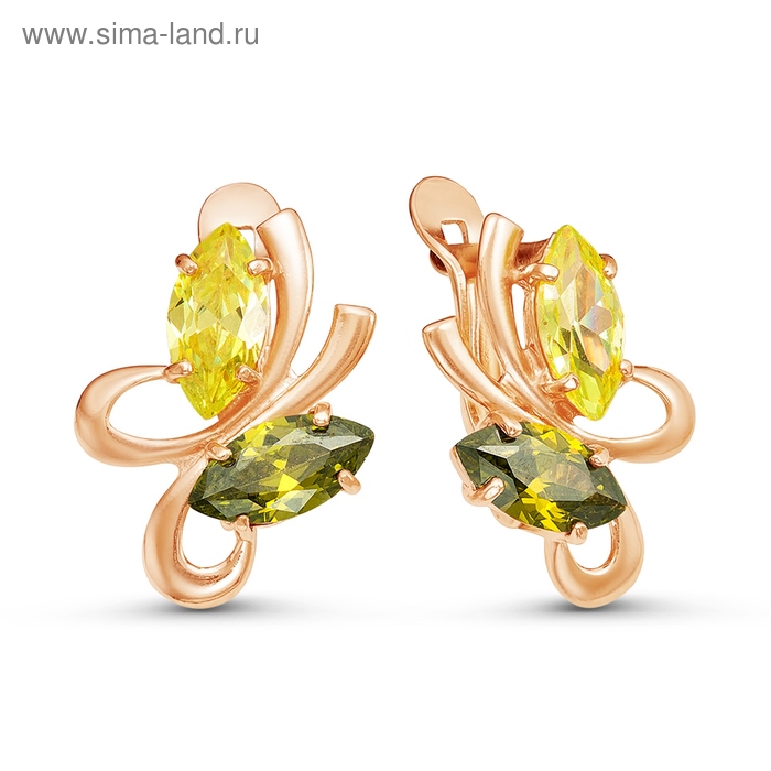 

Серьги "Оливия", позолота, цвет зеленый