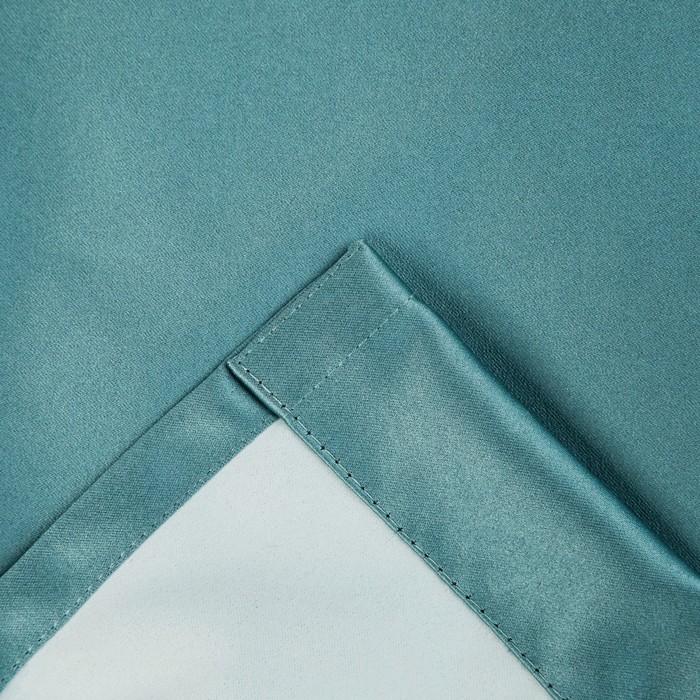 Штора портьерная Этель 270×300 см, двусторонний блэкаут, цвет Серо-голубой, пл. 240 г/м²