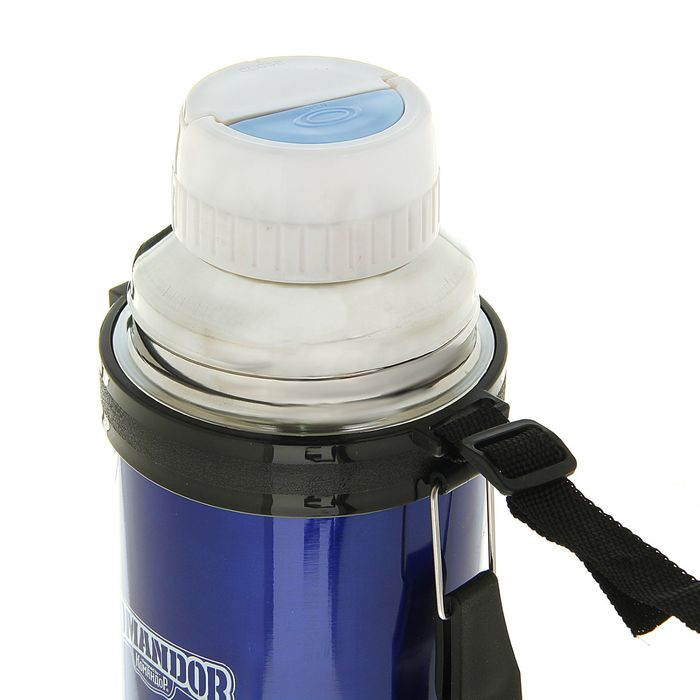 Термос туристический «Командор» с прямой ручкой, 1200 мл, 1 кружка, синий